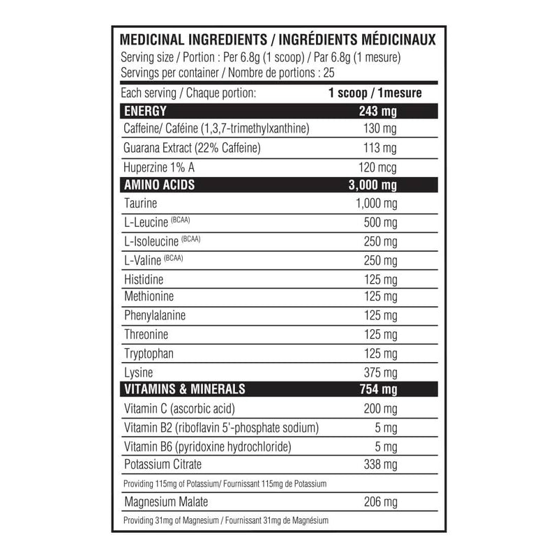 Believe Supplements Aminos + Energy 6 - Blue Raspberry 170 g - Amino Acids