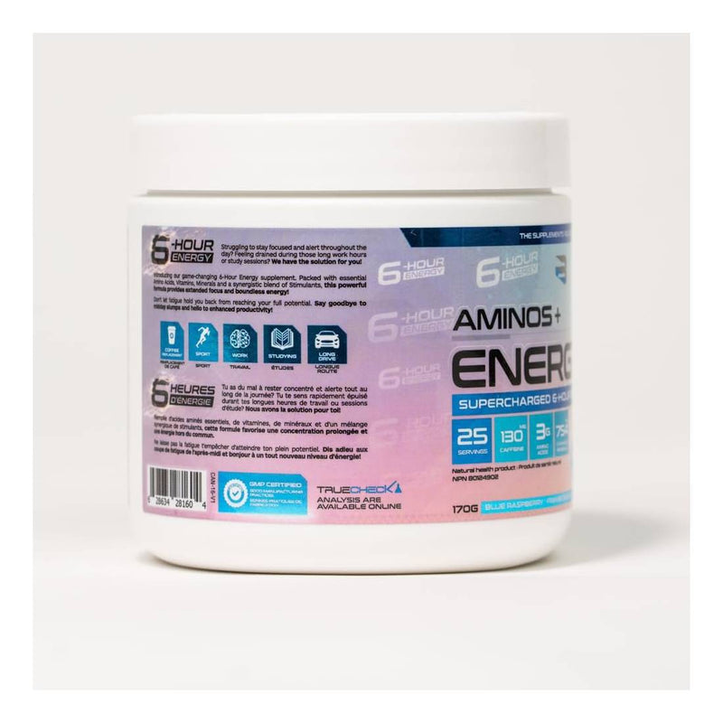 Believe Supplements Aminos + Energy 6 - Blue Raspberry 170 g - Amino Acids