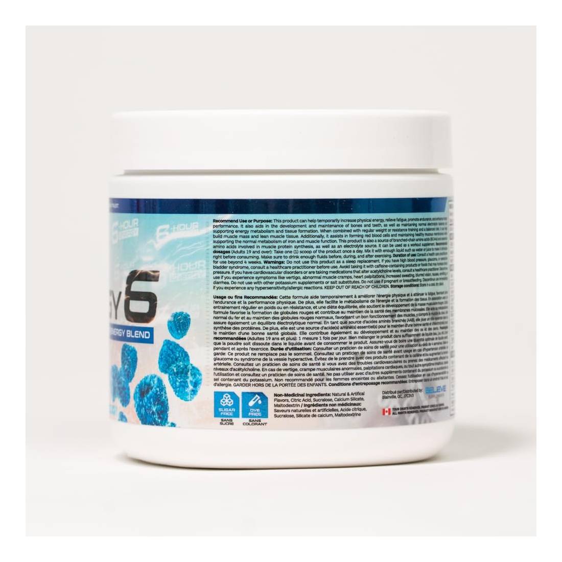 Believe Supplements Aminos + Energy 6 - Blue Raspberry 170 g - Amino Acids