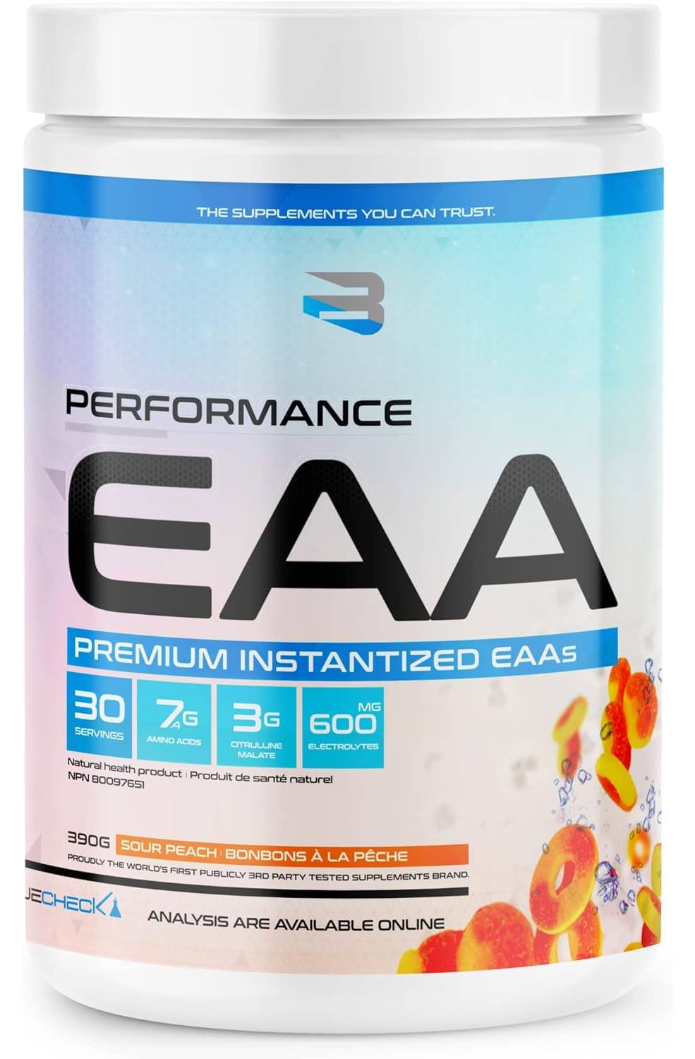 Believe Supplements Performance EAA - Sour Peach 390 g - Amino Acids