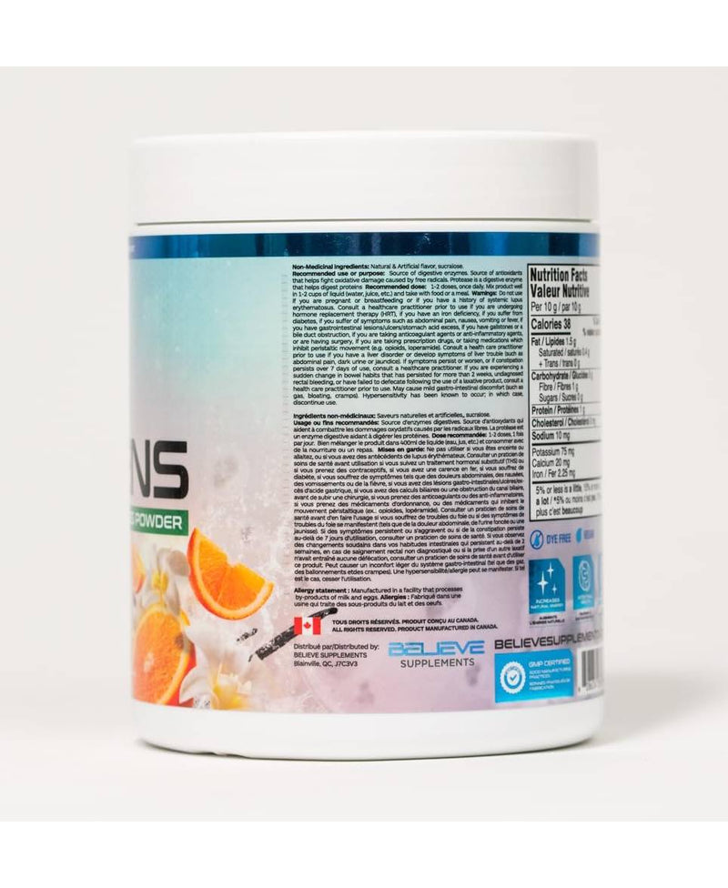 Believe Supplements Superfoods + Greens - Orange Vanilla 300 g - Greens