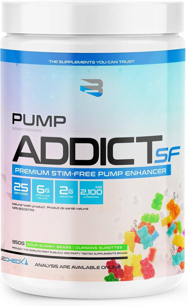 Believe Supplements Pump Addict Stim-Free - Sour Gummy Bears 350 g - Workout Supplement