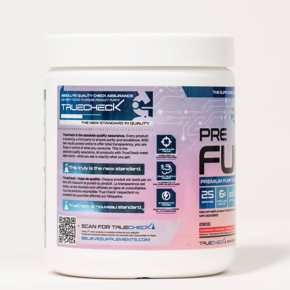 Believe Supplements Pre Fuel - Raspberry Lemonade 290 g - Pre-workout