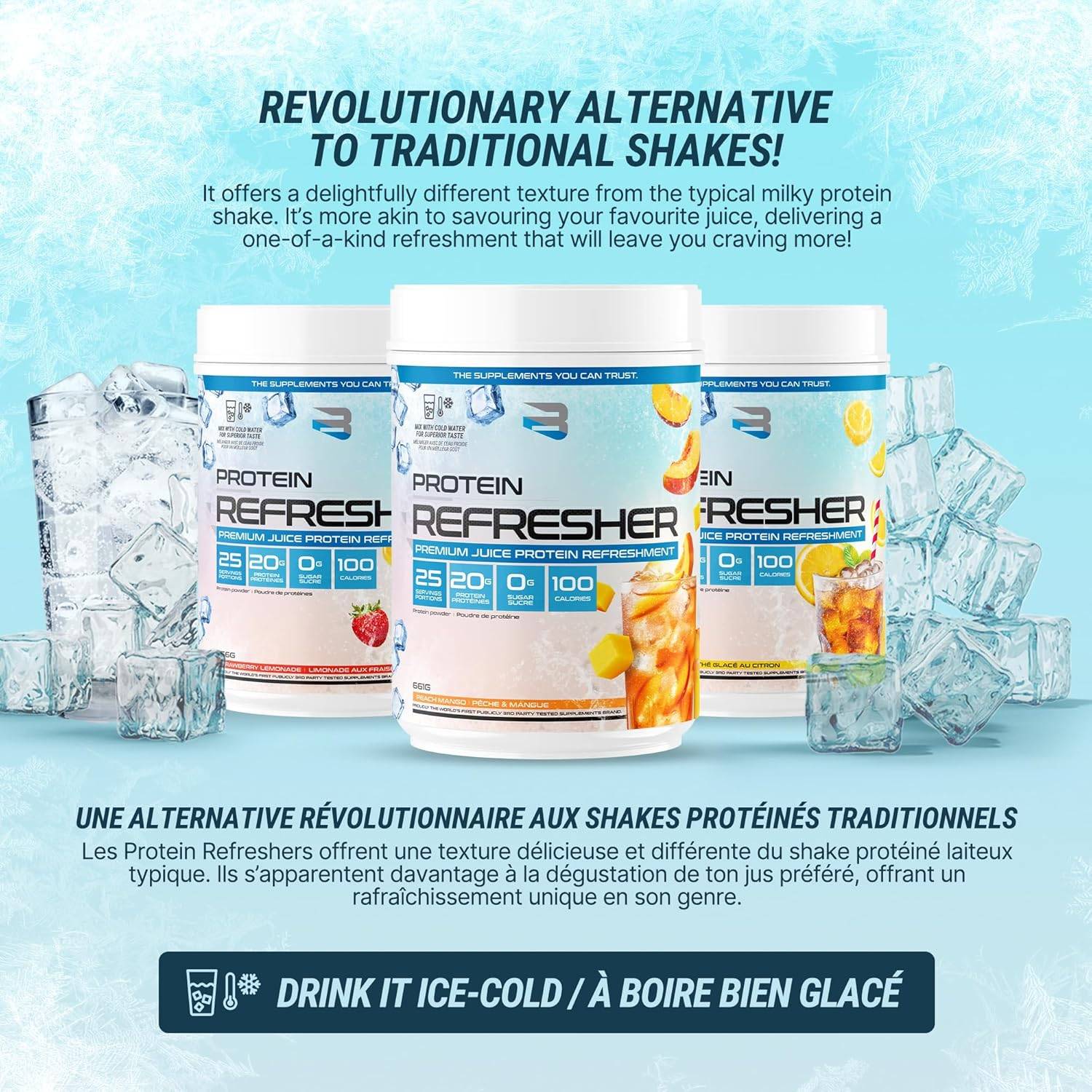 Believe Supplements Protein Refresher - Lemon Iced Tea 656 g - Protein Powder