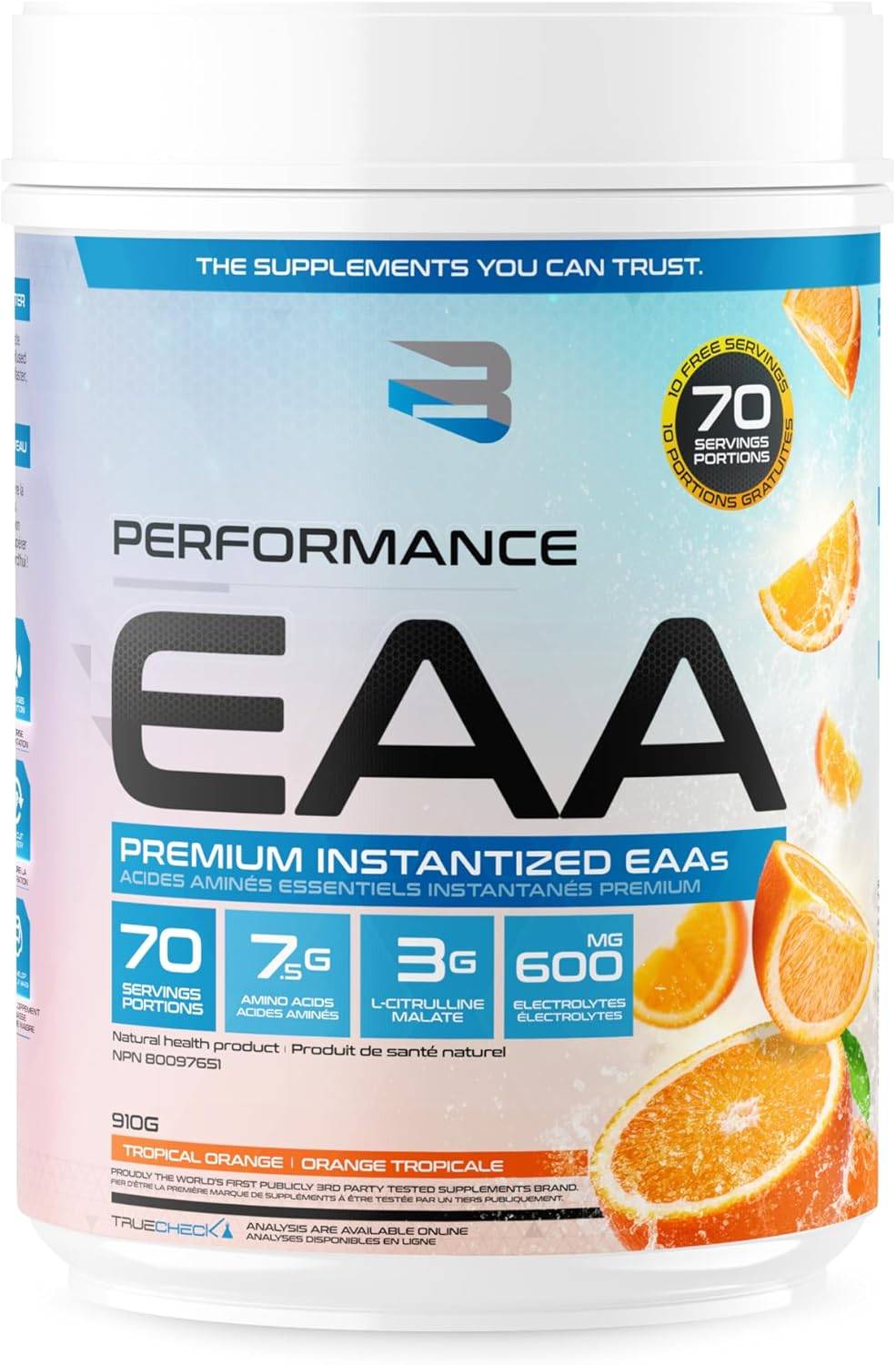 Believe Supplements Performance EAA - Tropical Orange 910 g - Amino Acids