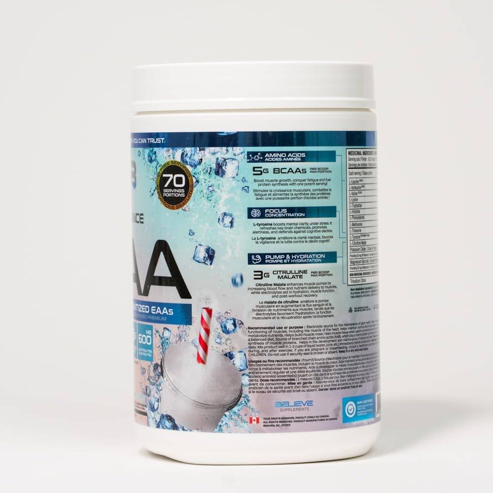 Believe Supplements Performance EAA - White Slushie 910 g - Amino Acids