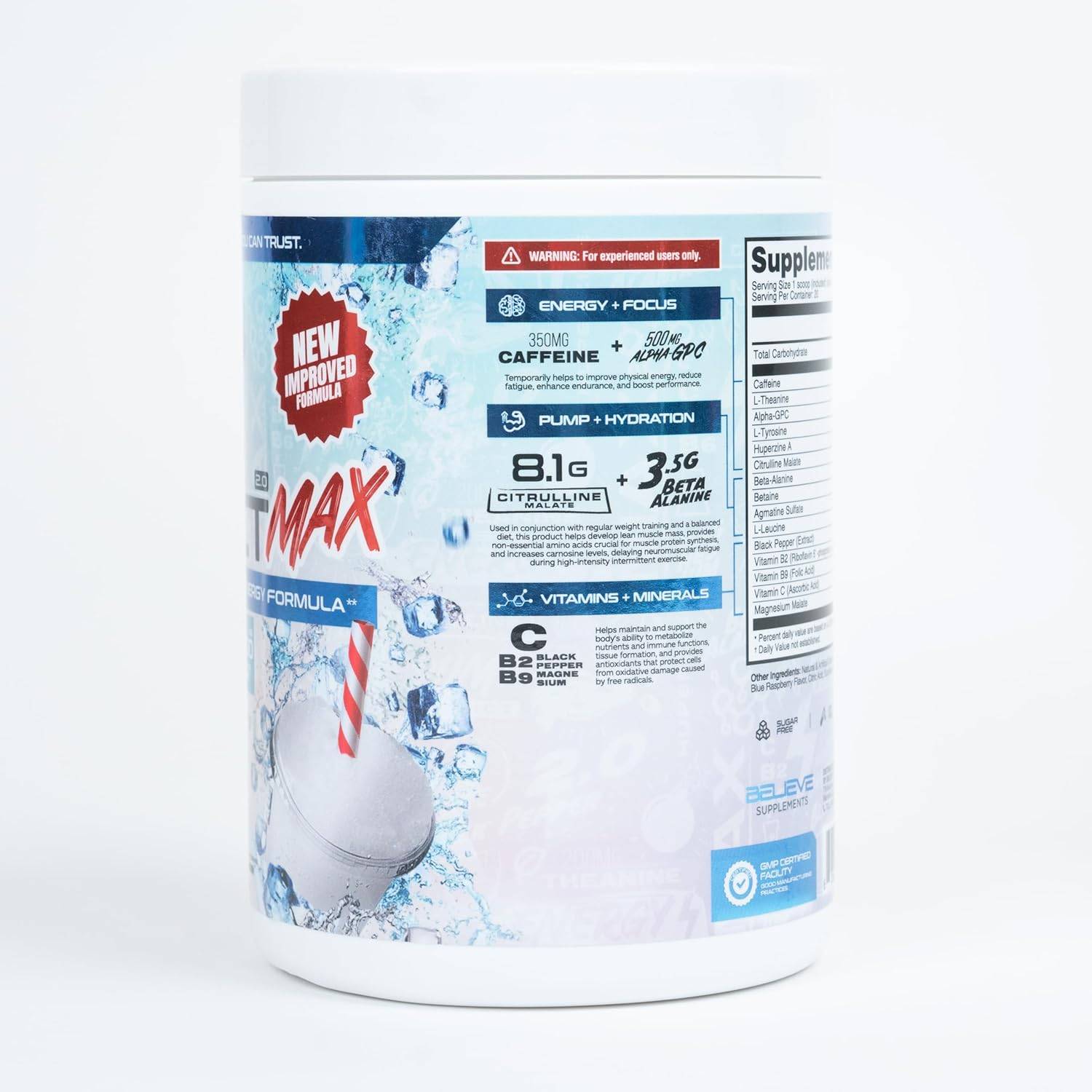 Believe Supplements Pump Addict MAX - White Slushie 425 g - Pre-workout