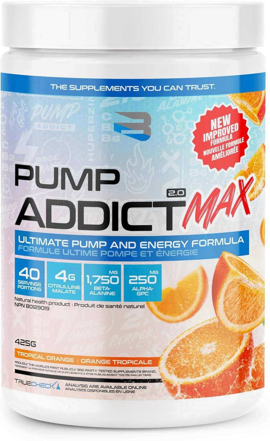 Believe Supplements Pump Addict MAX - Tropical Orange 425 g - Pre-workout