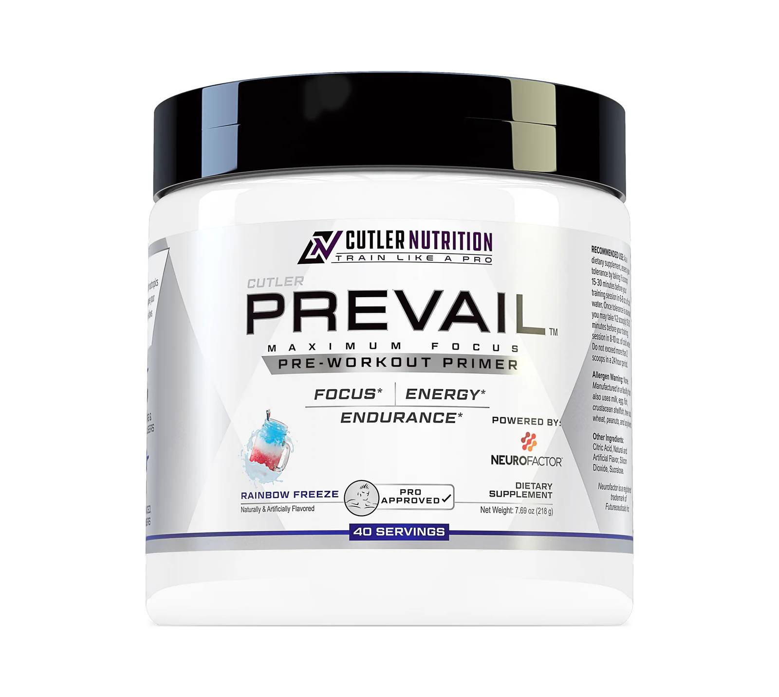 Cutler Nutrition Prevail - Rainbow Freeze 40 servings - Pre-workout