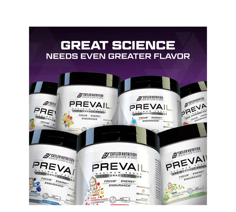 Cutler Nutrition Prevail - Sour Blue Straws 40 servings - Pre-workout