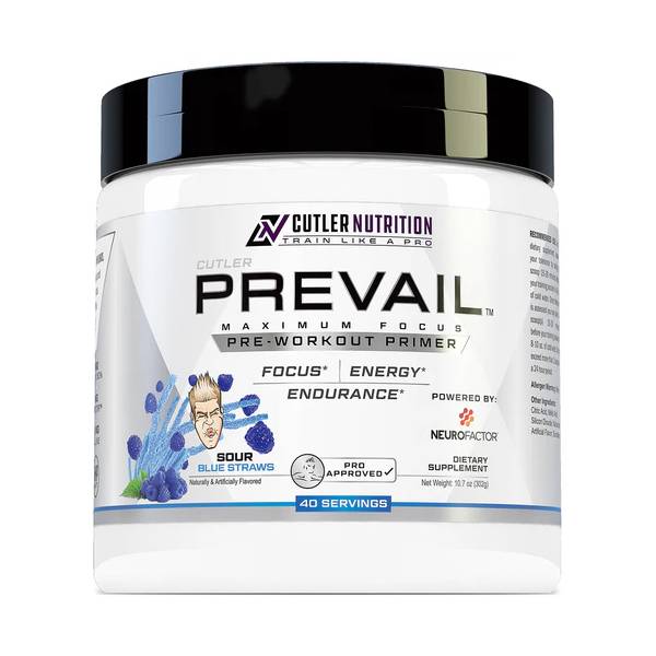 Cutler Nutrition Prevail - Sour Blue Straws 40 servings - Pre-workout