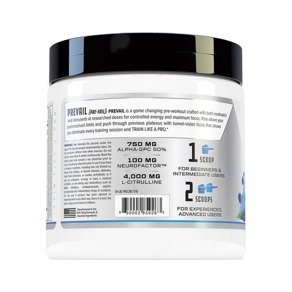 Cutler Nutrition Prevail - Sour Blue Straws 40 servings - Pre-workout