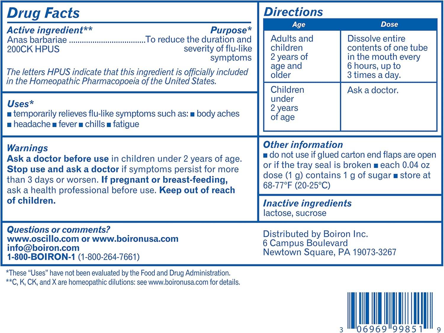 Boiron Oscillococcinum 6 doses