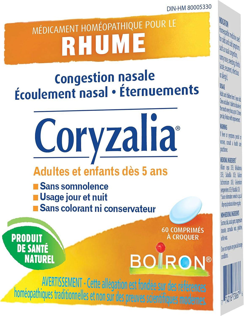 Boiron Coryzalia 60 chewable tablets