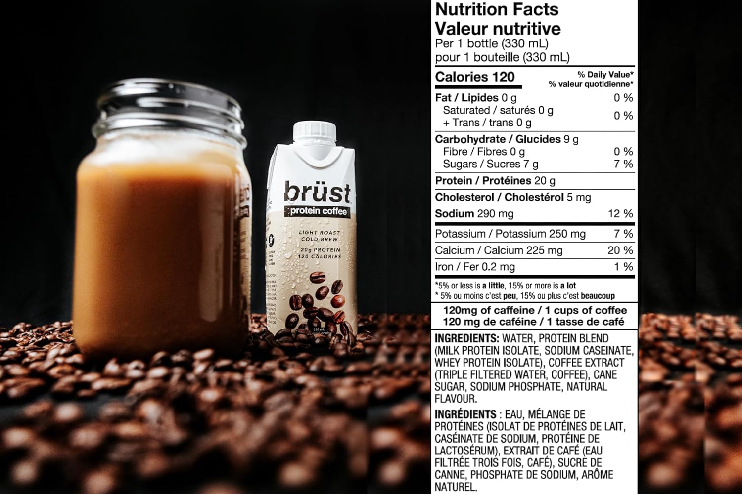 Brüst Cold Brew Protein Coffee - Light Roast (12x330ml)