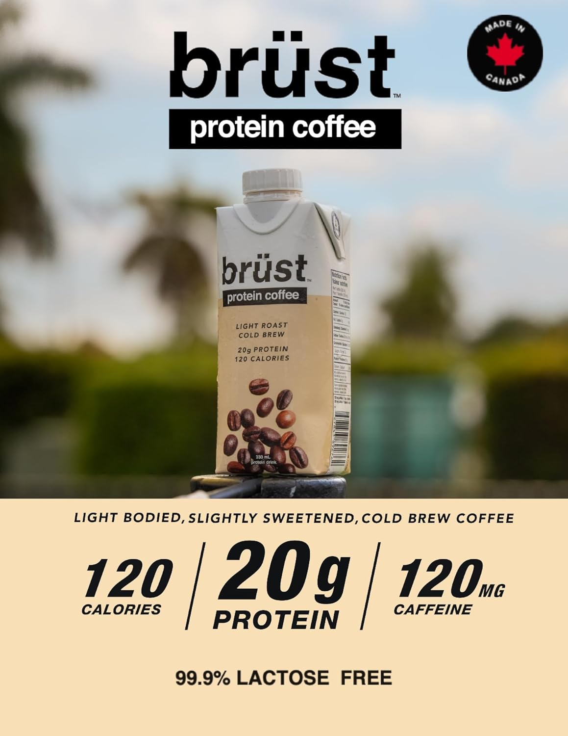 Brust Cold Brew Protein Coffee - Light Roast 330ml