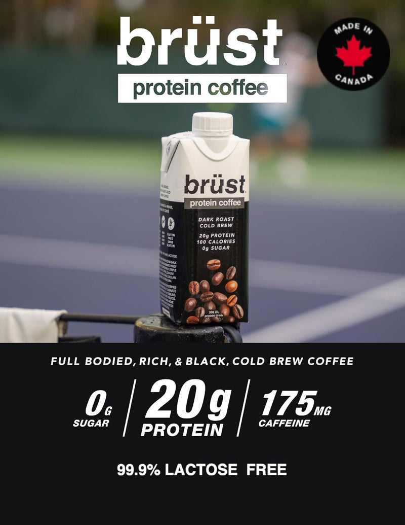 Brüst Cold Brew Protein Coffee - Dark Roast (12x330ml)