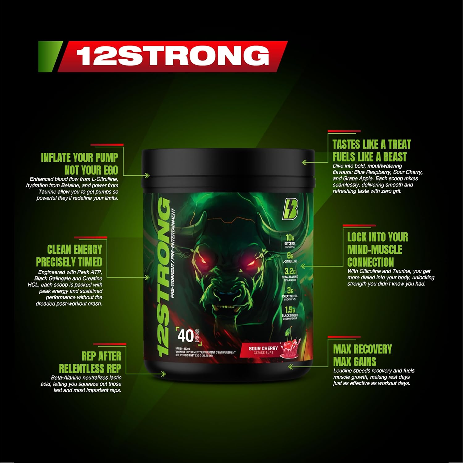 Bull Nutrition 12Strong Pre-workout