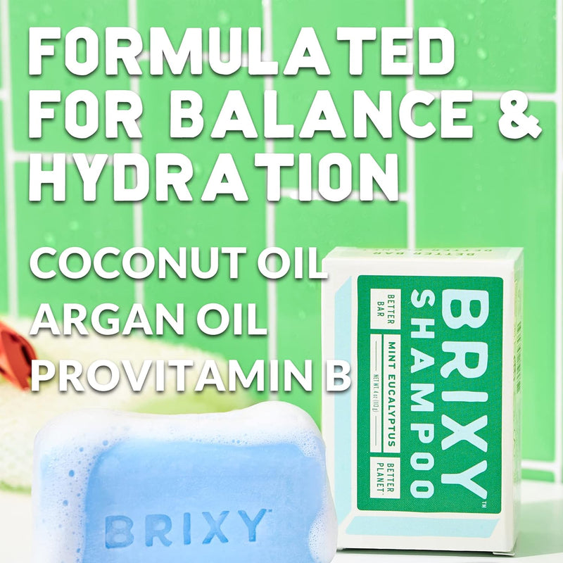 Brixy Shampoo Bar Mint Eucalyptus / 4Oz