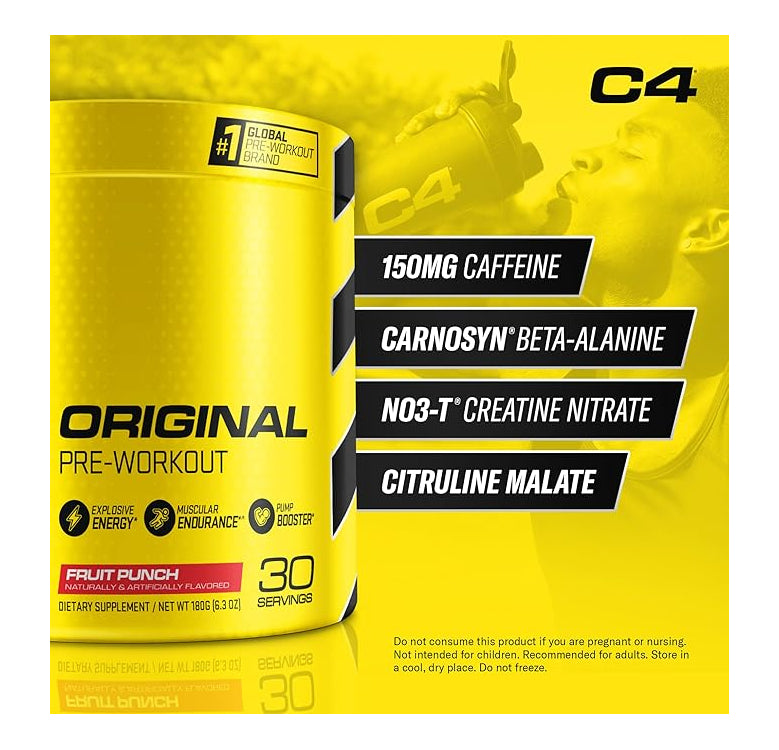 CELLUCOR C4 Original Pre-Workout - Icy Blue Razz 60 servings - - Pre-Workout