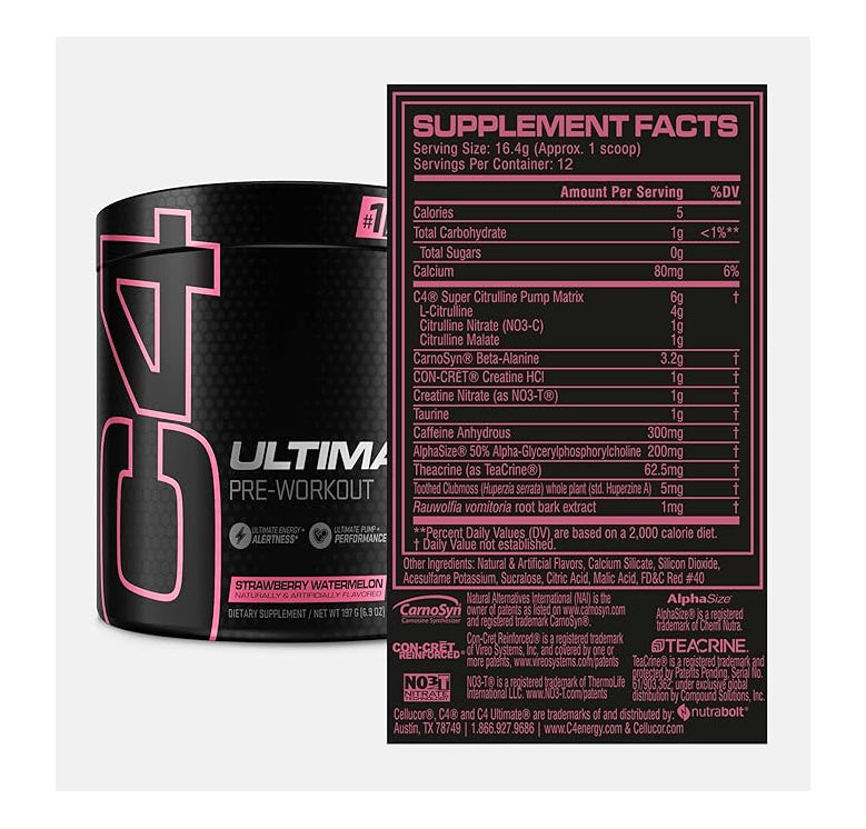 CELLUCOR C4 Ultimate Pre-Workout Strawberry Watermelon / 12 servings / -