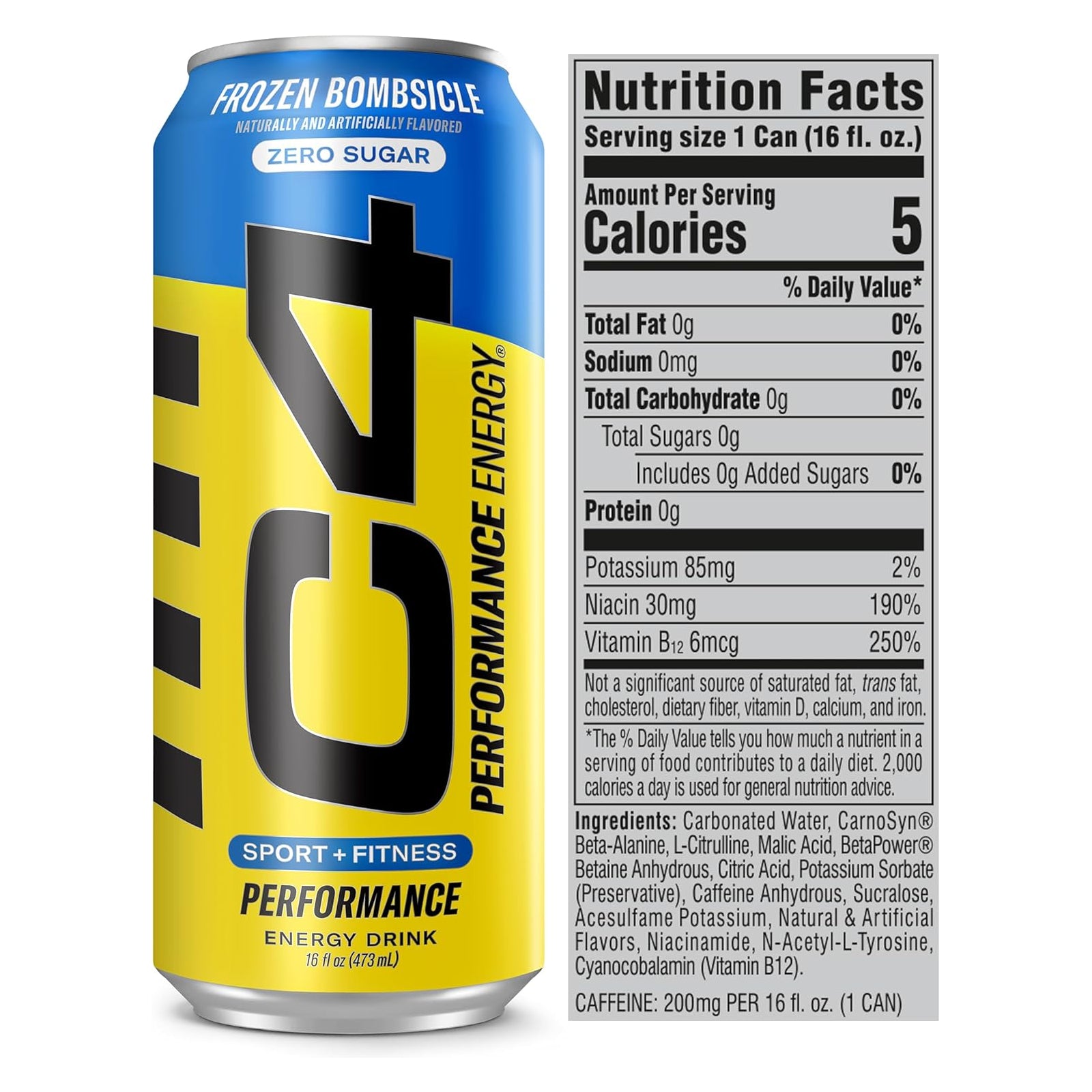 CELLUCOR C4 Energy (Carbonated) RTD Frozen Bombsicle / 12-pack / -