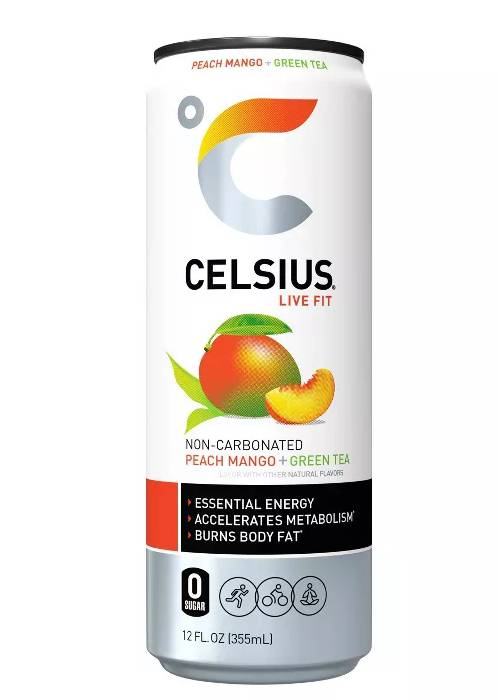 Celsius Live Fit Peach Mango Green Tea / 12 Oz