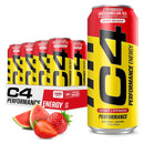 CELLUCOR C4 Energy (Carbonated) RTD - Strawberry-Watermelon Ice 12-pack - Energy Drinks