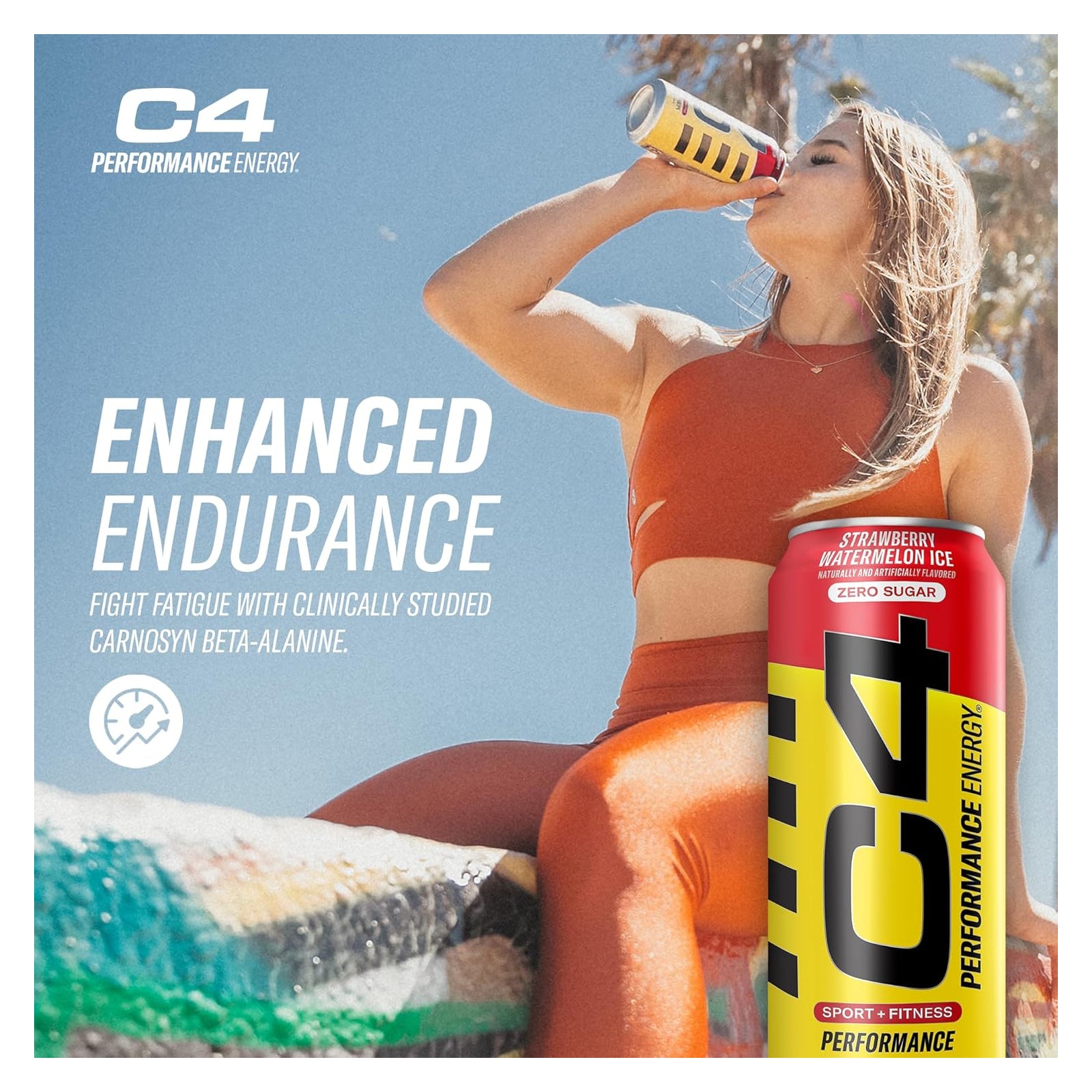 CELLUCOR C4 Energy (Carbonated) RTD Strawberry-Watermelon Ice / 12-pack / -