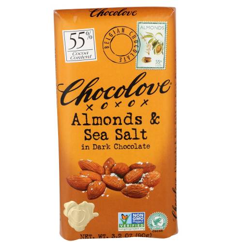 Chocolove Xo Dark Chocolate Almonds & Sea Salt / 3.2 Oz
