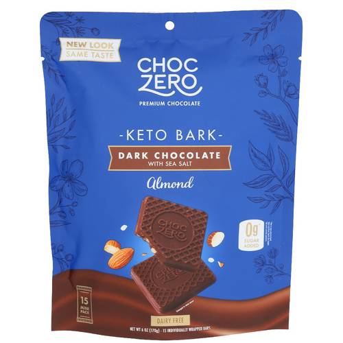 Choc Zero Keto Bark Dark Chocolate Almonds With Sea Salt / 6 Oz