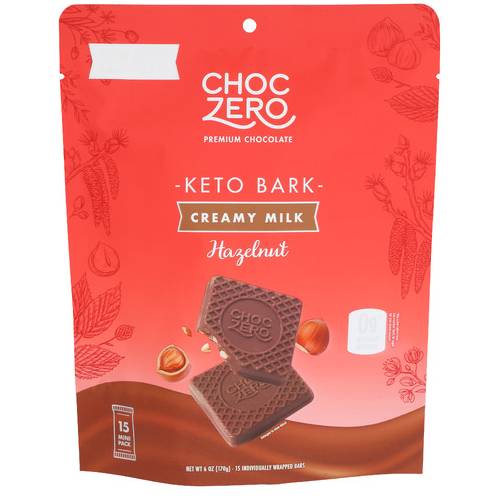 Choc Zero Keto Bark Milk Chocolate Hazelnut / 6 Oz