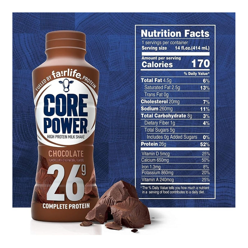 Fairlife Core Power High Protein Shake Chocolate / 414ml / Nutrition facts