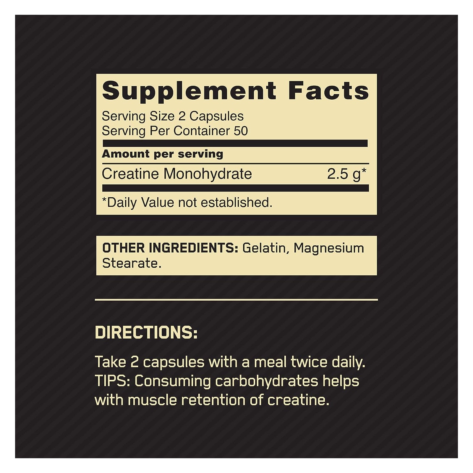 Optimum Nutrition Micronized Creatine Capsules 100 capsules