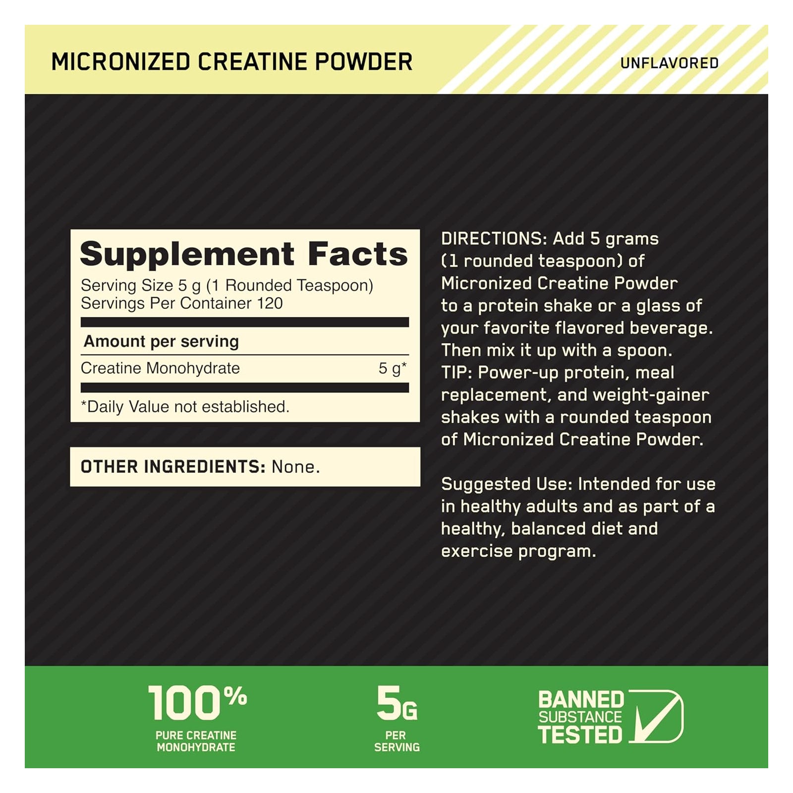 Optimum Nutrition Micronized Creatine Powder 600g