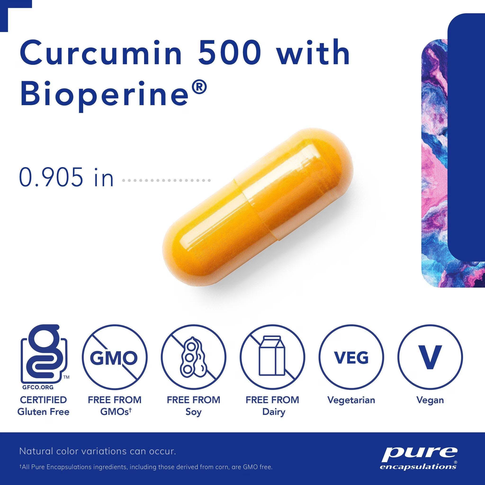 Pure Encapsulations Curcumin 500 with Bioperine 60 capsules