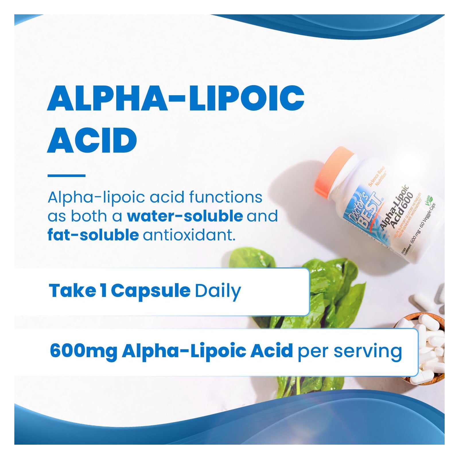 Doctor's Best Alpha-Lipoic Acid, 600 Mg 60 vegetarian Capsules