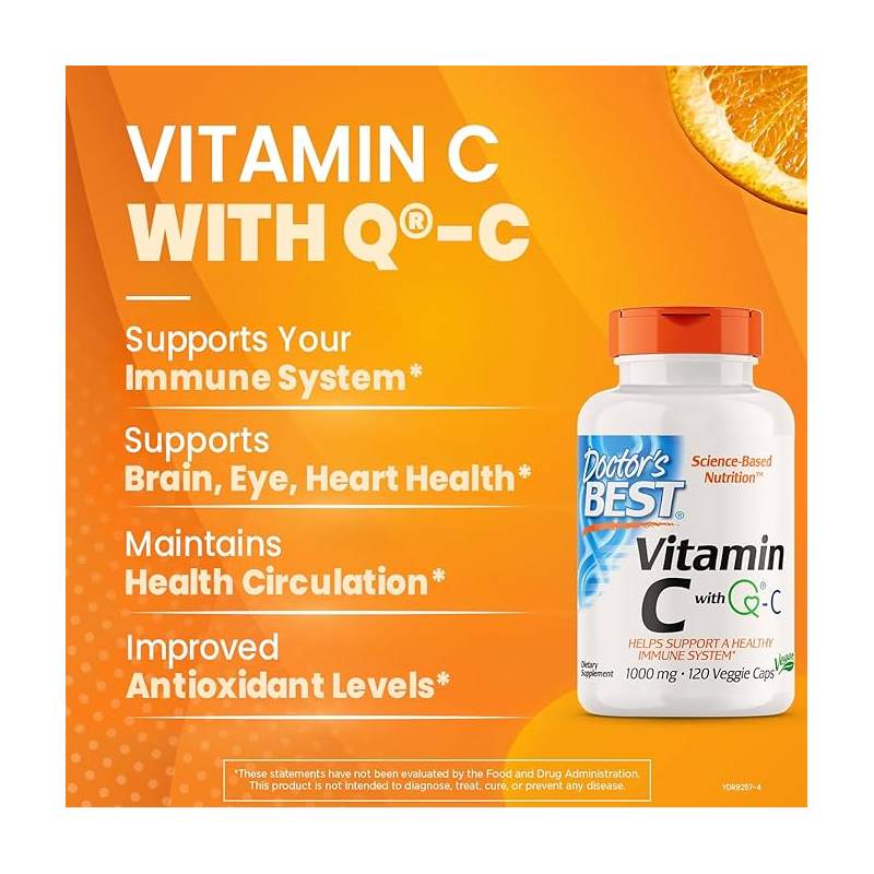 Doctor's Best Vitamin C With Q-C, 1,000 Mg - 120 vegetarian Capsules - Vitamin C