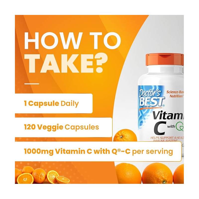 Doctor's Best Vitamin C With Q-C, 1,000 Mg - 120 vegetarian Capsules - Vitamin C