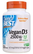 Doctor's Best Vegan D3 With Vitashine D3, 2,500 Iu - 60 vegetarian Capsules - - Vitamin D