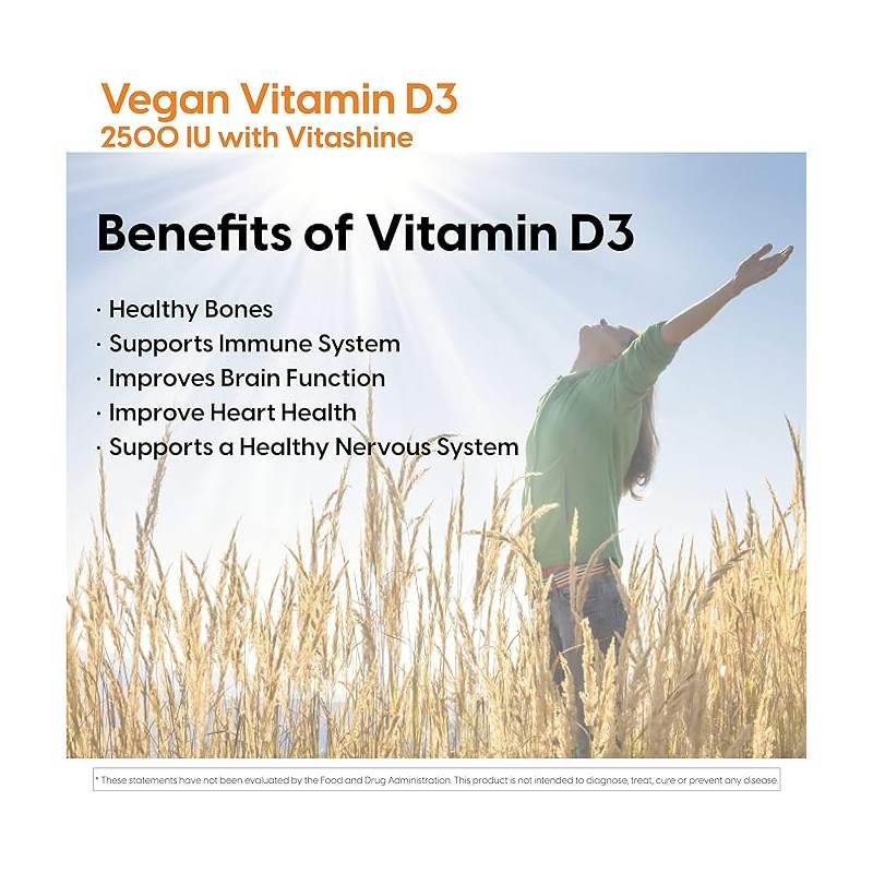 Doctor's Best Vegan D3 With Vitashine D3, 2,500 Iu - 60 vegetarian Capsules - - Vitamin D