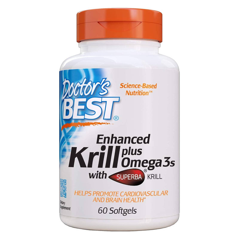 Doctor's Best Enhanced Krill Plus Omega3s With Superba Krill 60 Softgels