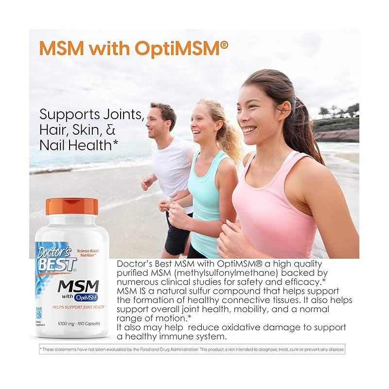 Doctor's Best MSM With Optimsm 1,000 Mg 180 Capsules