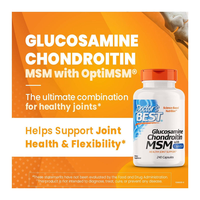 Doctor's Best Glucosamine Chondroitin MSM With OptiMSM 240 Capsules