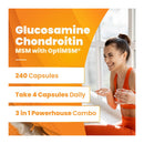 Doctor's Best Glucosamine Chondroitin MSM With OptiMSM - 240 Capsules - - Joint Health
