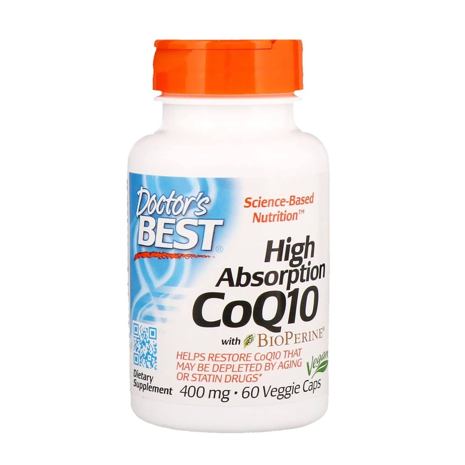 Doctor's Best High Absorption Coq10 With Bioperine, 400 Mg 60 vegetarian Capsules