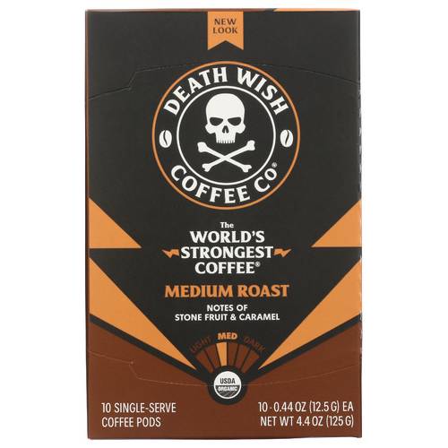 Death Wish Coffee Pods Medium Roast / 10 Coffee Pods