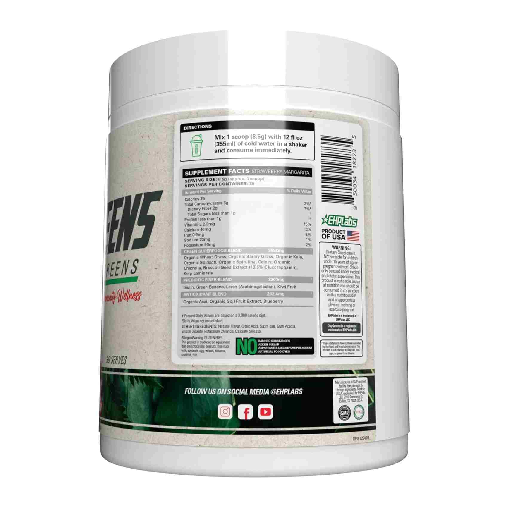 EHP Labs OxyGreens Strawberry Margarita / 30 Servings