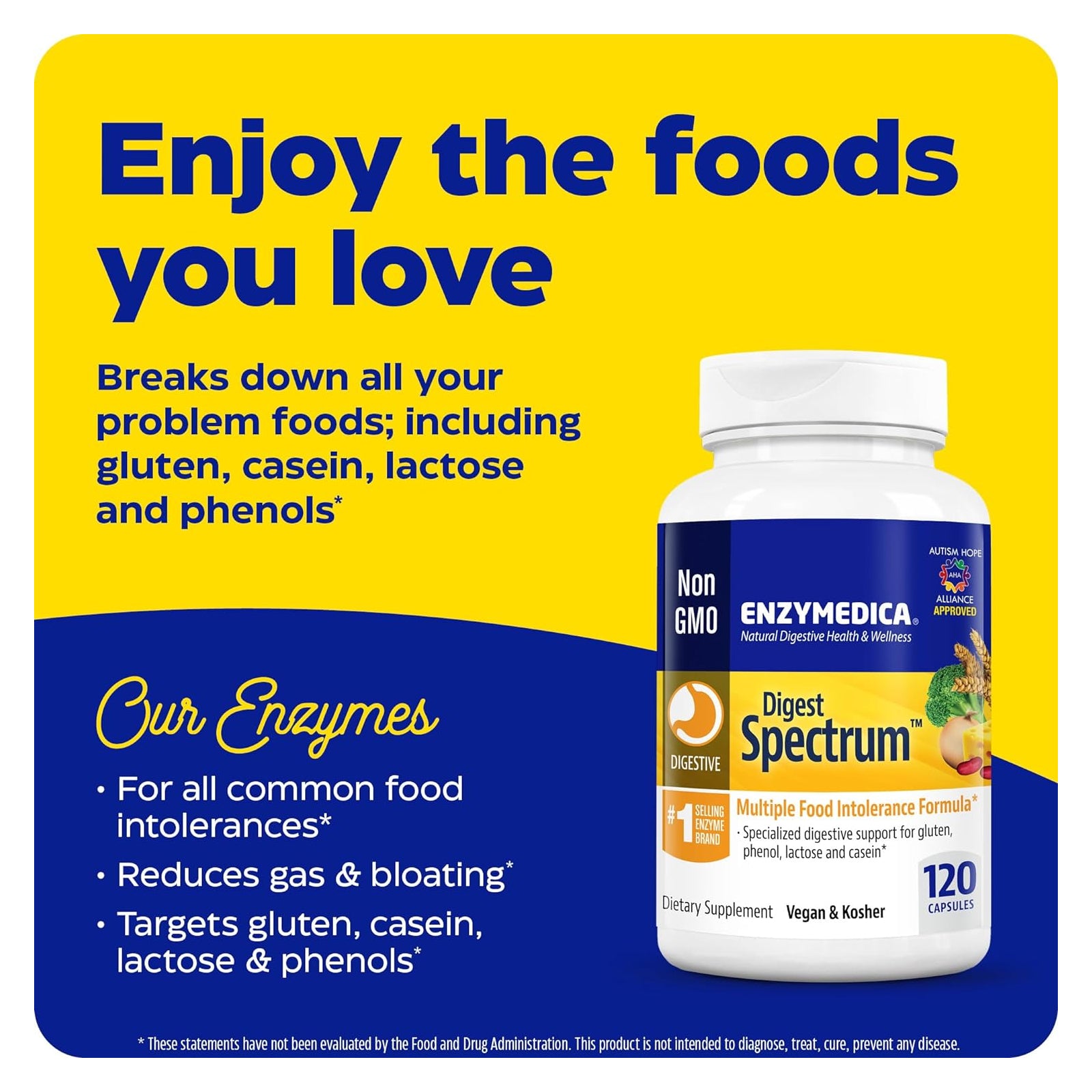 Enzymedica Digest Spectrum - 120 Capsules - Enzymes