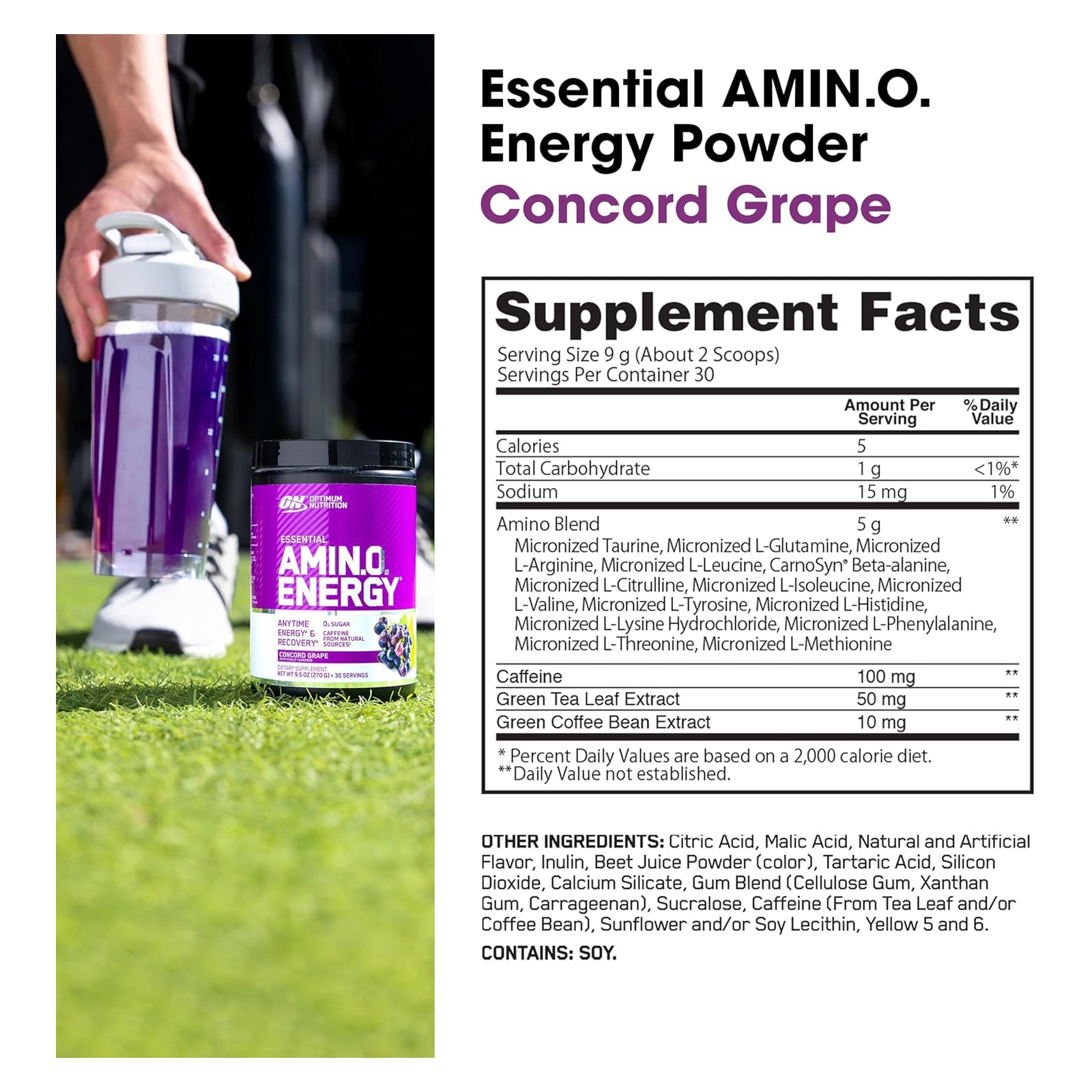 Optimum Nutrition Essential Amino Energy Concord Grape / 30 Servings